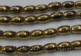 CHE795 15.5 inches 3*5mm rice plated hematite beads wholesale