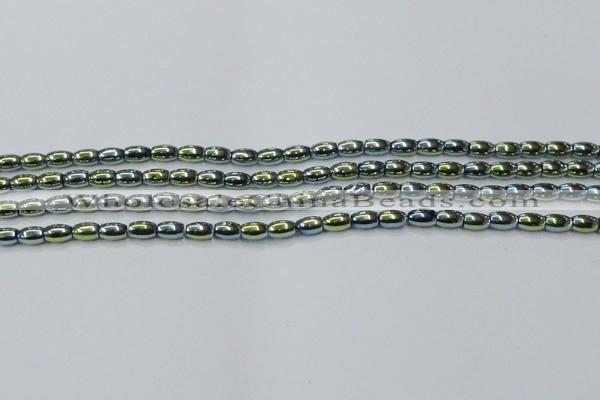 CHE798 15.5 inches 3*5mm rice plated hematite beads wholesale