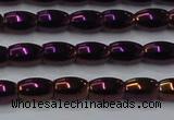 CHE805 15.5 inches 4*6mm rice plated hematite beads wholesale