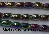 CHE812 15.5 inches 5*8mm rice plated hematite beads wholesale