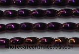 CHE813 15.5 inches 5*8mm rice plated hematite beads wholesale