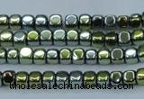 CHE863 15.5 inches 3*3mm dice platedhematite beads wholesale