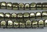 CHE877 15.5 inches 4*4mm dice plated hematite beads wholesale