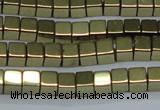 CHE881 15.5 inches 4*4mm cube plated hematite beads wholesale