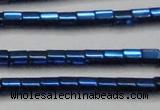 CHE892 15.5 inches 2*2mm faceted tube plated hematite beads wholesale