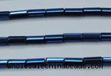 CHE911 15.5 inches 2*4mm faceted tube plated hematite beads wholesale