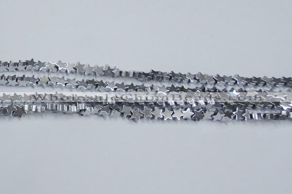 CHE945 15.5 inches 6mm star plated hematite beads wholesale