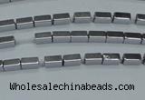 CHE954 15.5 inches 2*4mm cuboid plated hematite beads wholesale