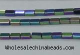 CHE958 15.5 inches 2*4mm cuboid plated hematite beads wholesale