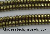 CHE964 15.5 inches 1.5*3mm rondelle plated hematite beads wholesale