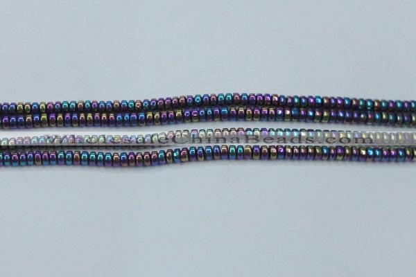 CHE969 15.5 inches 2*4mm rondelle plated hematite beads wholesale