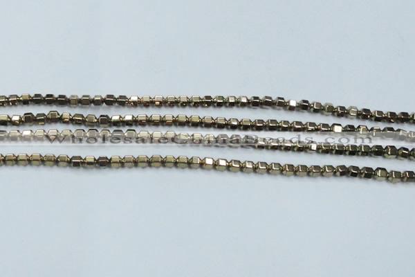 CHE984 15.5 inches 4*4mm plated hematite beads wholesale