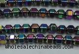 CHE985 15.5 inches 4*4mm plated hematite beads wholesale