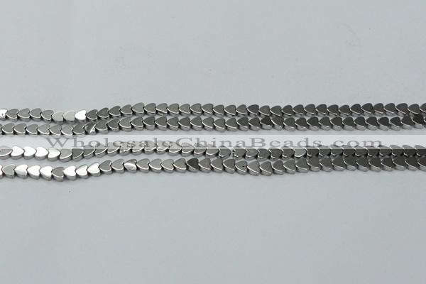 CHE991 15.5 inches 4*4mm heart plated hematite beads wholesale