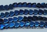 CHE996 15.5 inches 4*4mm heart plated hematite beads wholesale