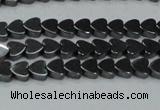 CHE998 15.5 inches 6*6mm heart hematite beads wholesale