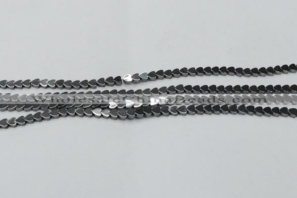 CHE998 15.5 inches 6*6mm heart hematite beads wholesale