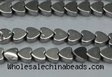 CHE999 15.5 inches 6*6mm heart plated hematite beads wholesale