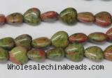 CHG01 15.5 inches 8*8mm heart unakite gemstone beads wholesale