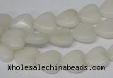 CHG23 15.5 inches 10*10mm heart white jade gemstone beads wholesale