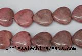 CHG42 15.5 inches 14*14mm heart rhodochrosite beads wholesale