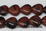 CHG51 15.5 inches 14*14mm heart mahogany obsidian beads wholesale