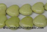 CHG52 15.5 inches 14*14mm heart lemon jade gemstone beads wholesale