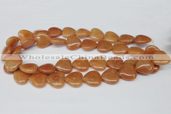 CHG81 15.5 inches 20*20mm heart red aventurine beads wholesale