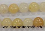 CHJ05 15.5 inches 12mm round honey jade stone beads wholesale