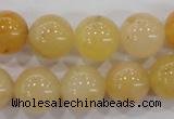 CHJ06 15.5 inches 14mm round honey jade stone beads wholesale