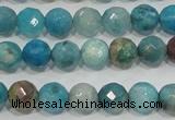 CHM212 15.5 inches 8mm faceted round blue hemimorphite beads