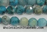 CHM213 15.5 inches 10mm faceted round blue hemimorphite beads