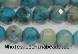 CHM214 15.5 inches 12mm faceted round blue hemimorphite beads