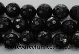 CHS47 15.5 inches 12mm faceted round natural hypersthene beads