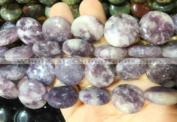 CIBS20 15 inches 20mm coin lepidolite gemstone beads wholesale