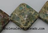 CIJ64 15.5 inches 26*26mm diamond impression jasper beads wholesale