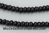 CJB09 16 inches 4*6mm rondelle natural jet gemstone beads wholesale