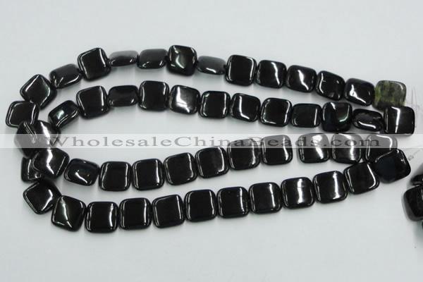 CJB29 16 inches 16*16mm square natural jet gemstone beads wholesale