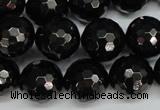 CJB47 15.5 inches 16mm faceted round natural jet gemstone beads