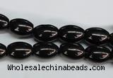 CJB52 15.5 inches 10*14mm rice natural jet gemstone beads