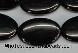 CJB73 15.5 inches 20*30mm oval natural jet gemstone beads