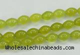 CKA16 15.5 inches 6*8mm rice Korean jade gemstone beads