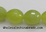 CKA224 15.5 inches 15*20mm faceted egg-shaped Korean jade gemstone beads