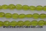 CKA241 15.5 inches 6*8mm oval Korean jade gemstone beads