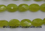 CKA270 15.5 inches 10*14mm faceted oval Korean jade gemstone beads