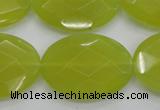 CKA273 15.5 inches 22*30mm faceted oval Korean jade gemstone beads