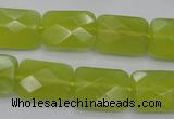 CKA281 15.5 inches 13*18mm faceted rectangle Korean jade gemstone beads