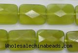 CKA282 15.5 inches 15*20mm faceted rectangle Korean jade gemstone beads