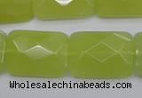 CKA283 15.5 inches 18*25mm faceted rectangle Korean jade gemstone beads