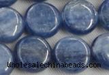 CKC514 15.5 inches 14mm flat round natural Brazilian kyanite beads